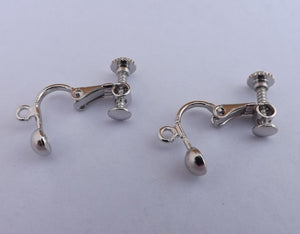 1x Pair Silver Tone Clip On Hooks (cliponhooks) - NOT Screw On