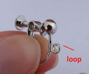 1x Pair Silver Tone Clip On Hooks (cliponhooks) - NOT Screw On