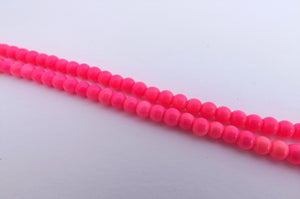 1x Strand Opaque Bright Pink 4mm Round Beads