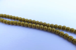 1x Strand Opaque Olive Green 4mm Round Beads