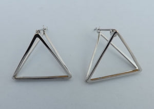 3D Triangular Stud Earrings