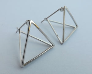 3D Triangular Stud Earrings