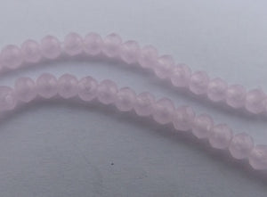 3x2mm Light Milky Pink Glass Rondelle Beads