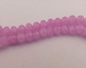 1 Strand 4mm Warmer Milky Light Purple Crystal Cut Glass Rondelle Beads