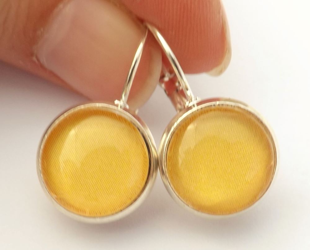 Light Orange - Dome Earrings on Lever back hooks