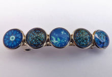 Load image into Gallery viewer, Blue Mix Silver Tone Dome Barrette Hairclip
