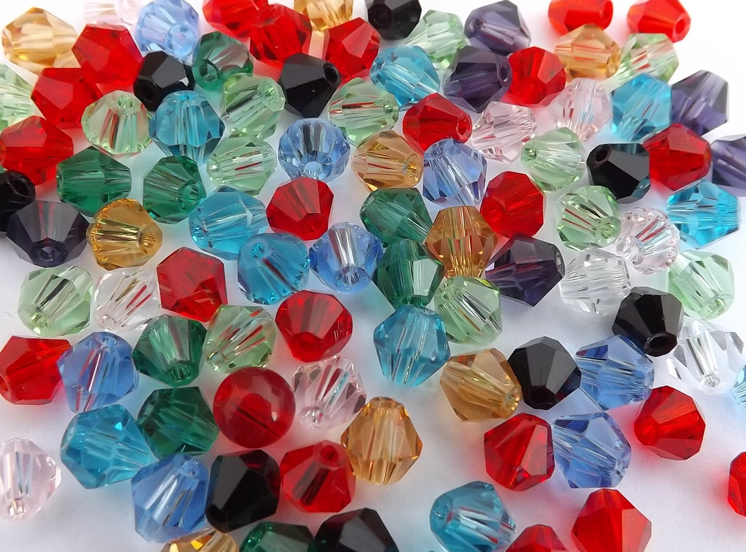 10pcs Mixed Colour 6mm Bicone Beads