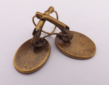 Load image into Gallery viewer, Olive Green Oval Dome Earrings
