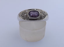 Load image into Gallery viewer, Amethyst &amp; Sterling Silver Ring (size 8)
