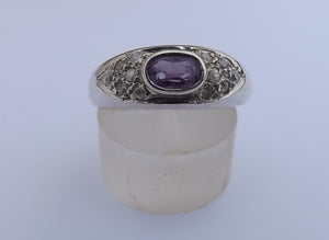 Amethyst & Sterling Silver Ring (size 8)