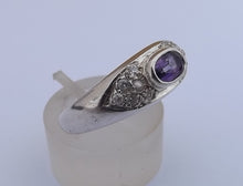 Load image into Gallery viewer, Amethyst &amp; Sterling Silver Ring (size 8)

