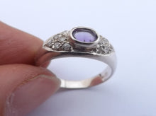 Load image into Gallery viewer, Amethyst &amp; Sterling Silver Ring (size 8)
