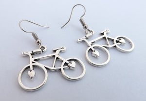 Bicycle Silver Tone Earrings