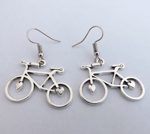 Bicycle Silver Tone Earrings