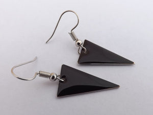 Black Enamel Style Drop Earrings