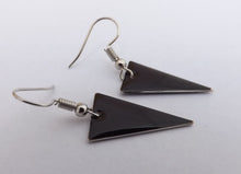 Load image into Gallery viewer, Black Enamel Style Drop Earrings
