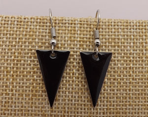 Black Enamel Style Drop Earrings