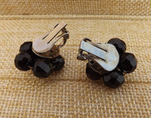 Load image into Gallery viewer, Black Faceted Bead Clip on Earrings
