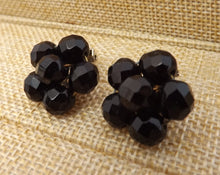 Load image into Gallery viewer, Black Faceted Bead Clip on Earrings
