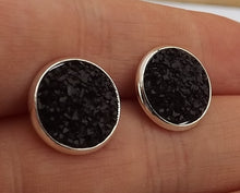 Load image into Gallery viewer, Black Sparkly Stud Earrings
