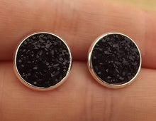 Load image into Gallery viewer, Black Sparkly Stud Earrings
