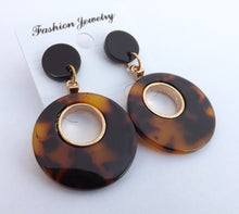 Load image into Gallery viewer, Black &amp; Brown Acrylic Earrings
