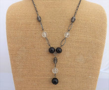 Load image into Gallery viewer, Black, Clear, Grey &amp;  Dark Silver Chain Necklace
