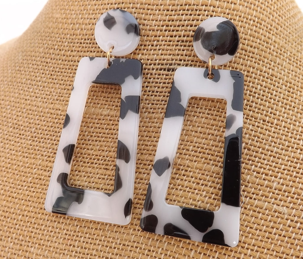 Acrylic Rectangle Drop Earrings (multiple colour options)