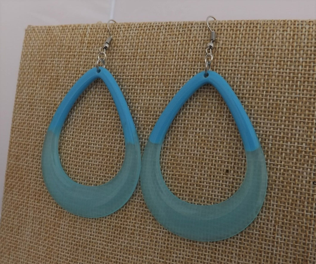 Blue Acrylic Drop Earrings