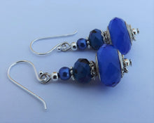 Load image into Gallery viewer, Blue Faceted Acrylic Bead Earrings
