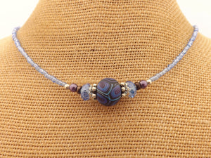 Blue & Purple Kathryn Design Handmade Bead necklace