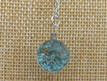 Load image into Gallery viewer, Blue Pressed Flower in Clear Glass, Pendant Necklace
