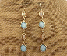 Load image into Gallery viewer, Gold Tone Long Sparkly Drop Earrings (4x colour options)
