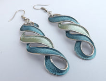 Load image into Gallery viewer, Blue, Green &amp; Silver Toned Matching Necklace &amp; Earrings Set
