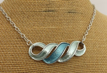Load image into Gallery viewer, Blue, Green &amp; Silver Toned Matching Necklace &amp; Earrings Set
