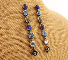 Load image into Gallery viewer, Gold Tone Faceted Long Drop Earrings (3 colour options)
