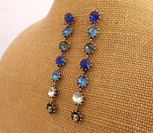 Load image into Gallery viewer, Gold Tone Faceted Long Drop Earrings (3 colour options)
