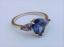 Load image into Gallery viewer, Blue, Purple &amp; Silver Tone Costume Ring (size 10)
