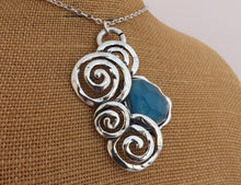 Load image into Gallery viewer, Blue &amp; Silver Tone Korus, Pendant Necklace
