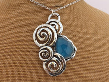 Load image into Gallery viewer, Blue &amp; Silver Tone Korus, Pendant Necklace
