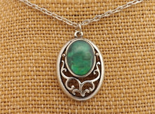 Load image into Gallery viewer, Blue &amp; Silver Tone Oval Pendant Necklace
