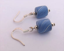 Load image into Gallery viewer, Blue &amp; Silver Kathryn Design Bead Drop Earrings
