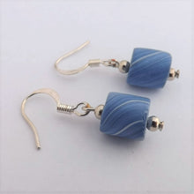 Load image into Gallery viewer, Blue &amp; Silver Kathryn Design Bead Drop Earrings
