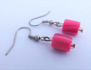 Bright Pink Mix Kathryn Design Bead Drop Earrings