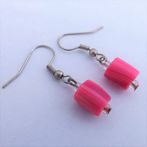 Bright Pink Mix Kathryn Design Bead Drop Earrings