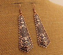 Load image into Gallery viewer, Rose Gold Tone Long Boho Drop Earrings
