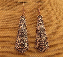 Load image into Gallery viewer, Rose Gold Tone Long Boho Drop Earrings
