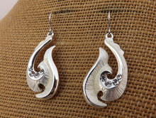 Load image into Gallery viewer, Bright Silver Fish Hook Hei Matau Earrings
