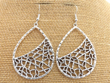 Load image into Gallery viewer, Bright Silver Tone Teardrop Earrings
