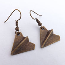 Load image into Gallery viewer, Paper Plane Earrings (Bronze or Silver)
